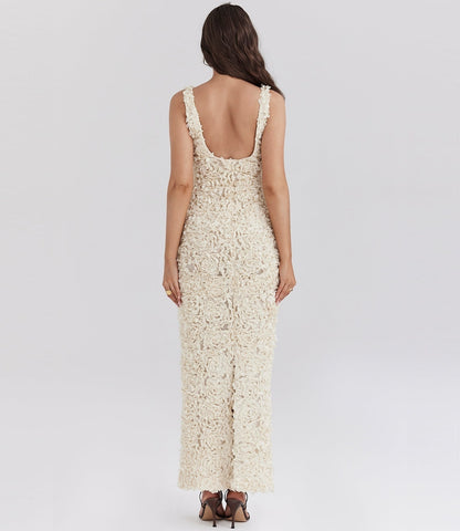 Robe Élégance Florale 3D™ – Robe Longue de Soirée Sculptante
